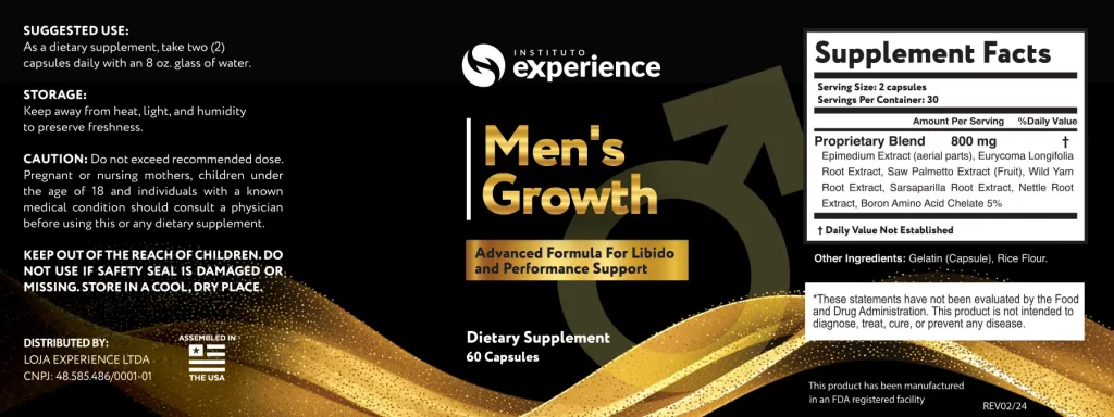 Men's Growth Product Label